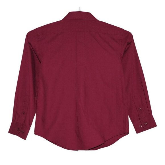 Cat & Jack Boys Long Sleeve Button-Up Shirt XS( 4/5 )Burgundy . NWT - Picture 2 of 7